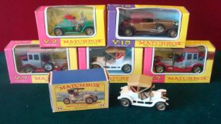 Matchbox Models of Yesteryear: Y2 1911 Renault 2 Seater, Y4 1909 Opel Coupe, Y7 1912 Rolls Royce x2,