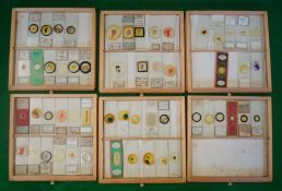Large Collection of Microscope Slides: 12 Draw slide case containing 117 different slides complete
