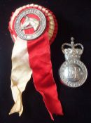 Police Horse Badges: Metropolitan Queens Crown Badge together with Metropolitan Police Horse Rosette