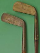 2x R White St Andrews brass blade putters to incl one stamped A&NCSL to the head and shaft with