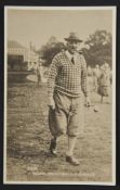 Ted Ray b/w signed golfing postcard - titled “E. Ray Famous Professional at Gamage’s” signed in