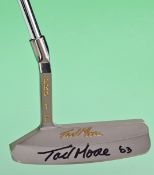 Tad Moore signed “Tad Moore Pro-1-P” flanged angle blade putter - precision carbon milled putter