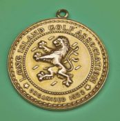 Jim Barnes – 1935 Long Island Golf Association Open Golf Champion yellow metal medal – with embossed