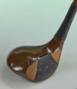 A fine Forgan, St Andrews Crown bulldog socket head spoon fitted with a splayed black fibre face