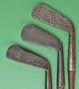 3x various smf irons to incl W. Watt Perth lofter, C. Neaves Leven driving cleek, and a Bussey & Co.