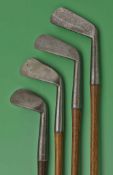 4x various Robert White St Andrews irons c1890 – to incl cleek, general iron, lofter and rut niblick