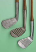 3x various Tom Stewart face pattern irons to incl Tom Stewart St Andrews Deep grooved faced mashie