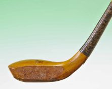 A fine R. Forgan, St Andrews golden beech wood longnose curved face short spoon c1875 - the head