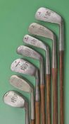 7x various Tom Stewart irons – to incl niblick, mashie niblick, spade mashie, jigger (p.88), shallow