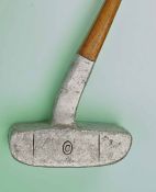 Early Otey Crisman large alloy duplex backward centre shaft putter c1940s - the sole stamped Model