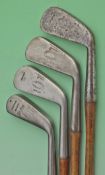 3x interesting Tom Stewart Open Golf Champions endorsed/signature irons to incl 2xc Harry Vardon