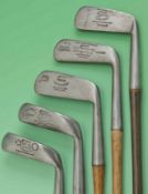 5x various and interesting Tom Stewart US made putters – to incl 2x Gems one stamped Slazenger New