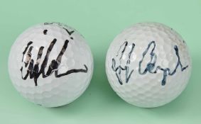 2x Golf balls signed by Major winners - to incl a Maxfli signed by Fred Couples, winner of the