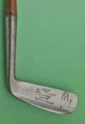 Interesting Tom Morris signature Ballingall style flange sole putter c1910 – with Stewart pipe