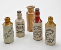 Collection of various Makers stoneware ginger beer bottles to incl J. McIntyre & Co., North