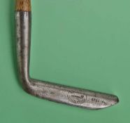 Rare and early Tom Stewart half cylinder shallow faced long smf blade putter c1890s - with