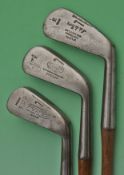 3x interesting Tom Stewart irons to incl Tom Stewart Makers St Andrews no. 4 iron stamped Ouimet and