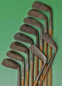 Fine set of 10x Tom Stewart, St Andrews irons and putter – all identically stamped to incl 2, 3, and