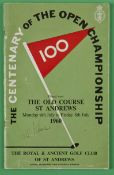 1960 Open Golf Championship official signed programme - played at St Andrews and signed to the cover