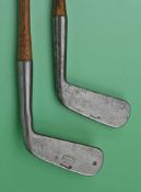 2x early Tom Stewart smf blade putters with the pre 1904 pipe marks – to incl an anti shank putter