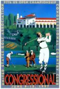 97th US Open Golf Championship official poster by Byron Huff – featuring a 1920s golfing scene and