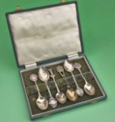 Interesting collection of 6 x various silver golfing teaspoons – to incl 2x Dalhousie Golf Club