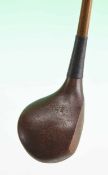 L.S. Ayton Special, large dark stained socket head driver fitted with full length leather grip