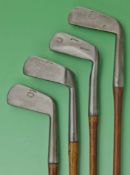 4x various blade putters made by Tom Stewart and all stamped with the pre-1905 pipe mark to incl