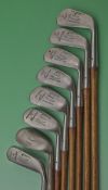 Fine set of 8x Tom Stewart matching irons and putter – all stamped Ernest Jones Chislehurst to