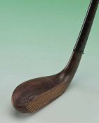 Late R. Forgan, St Andrews longnose scare head putter with horn sole insert retained with 3 screws