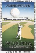 86th US Open Golf Championship Official poster by Byron Huff – prominent golf ball, club house and