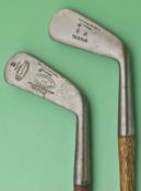 2x Tom Stewart pipe marked stamped Boys/Junior irons - one stamped D&W Auchterlonie St Andrews c/w