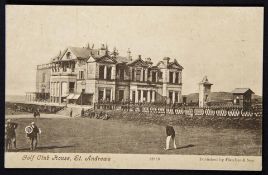 Old Tom Morris golfing postcard titled “Golf Clubhouse, St Andrews” - Valentine Series publ’d by