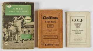 Golf Guides, Yearbooks, and Instructions (3) to incl “Golfing Yearbook 1923, A Complete Guide and