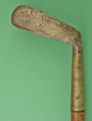 A brass Gem-style converted Sunday walking stick – c/w tapered shaft with brass tip, overall