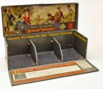 Fine Bruner Woollens Salesman display box c1920s – with a hinged lid to reveal a full length