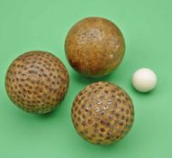 3x various rare Dutch Kolf boxwood balls c1845 – to incl one plain smooth ball with various strike