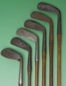 6x various Tom Stewart irons to incl a 3 iron, 2x mid irons, a jigger, niblick – various Stewart