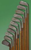 11x various Tom Stewart irons made for D&W Auchterlonie mostly with Auchterlonie shaft stamps to