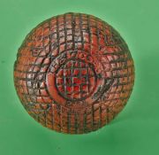 The Ocobo 27.5 red square mesh gutty golf ball c1894 – made by J.B. Halley, retaining most of the