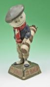 Dunlop caddie, papier mache golf ball advertising figure – mounted on naturalistic splayed base