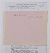 Rare Tom Morris and Allan Robertson - golf’s founding fathers - signed album page. Signed in ink
