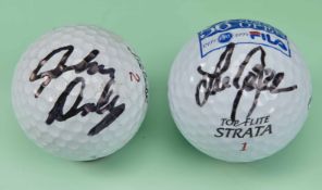 2x Golf balls signed by Major winners - to incl a Top-Flite Strata signed by Lee Janzen, 2x winner