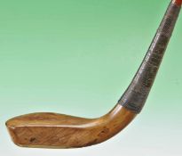 A rare and early golden fruit wood longnose feather ball putter c1860 – the large head measures 5