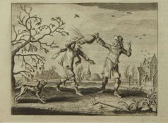 Early 17thC Dutch Kolf engraving c1680 – after L V Velde and engraved by J Aliament and titled Les