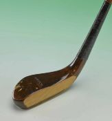 E. Davies Westward Ho! dark stained replica longnose travel putter c/w full brass sole plate and