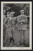 Interesting Harry Vardon and James Braid b/w golfing postcard - J.C.H.B. Series no.67. Although