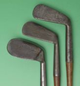 3x scarce Anderson-Anderson Anstruther irons to incl 2 smf mashies and a lined face niblick, all