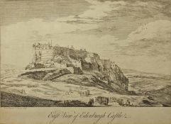 Late 18thC engraving of Edinburgh Castle – titled in old English “Eaft View of Edinburgh Caftle”