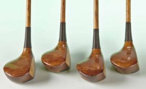 Fine matched set of 4x Herd and Yeoman Chicago “The Champion” medium size socket head woods to